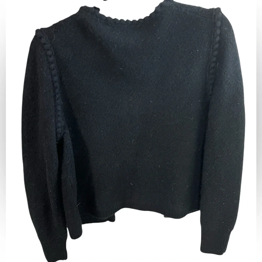 J Crew Odette Black Jacket Sweater Jewel Accents Wool Alpaca Blend Medium NWT - Picture 2 of 14